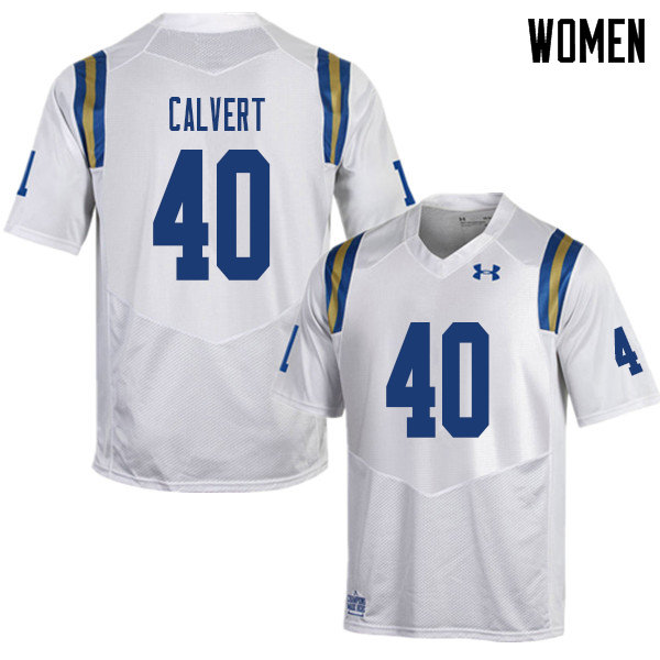 Women #40 Bo Calvert UCLA Bruins College Football Jerseys Sale-White - Click Image to Close